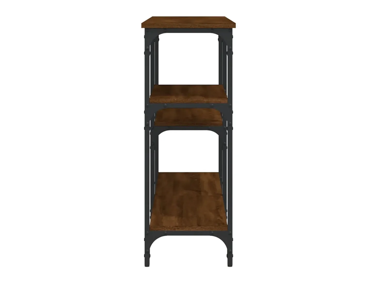 Mesa consola madera de ingeniería marrón roble 160x29x75 cm ES690875