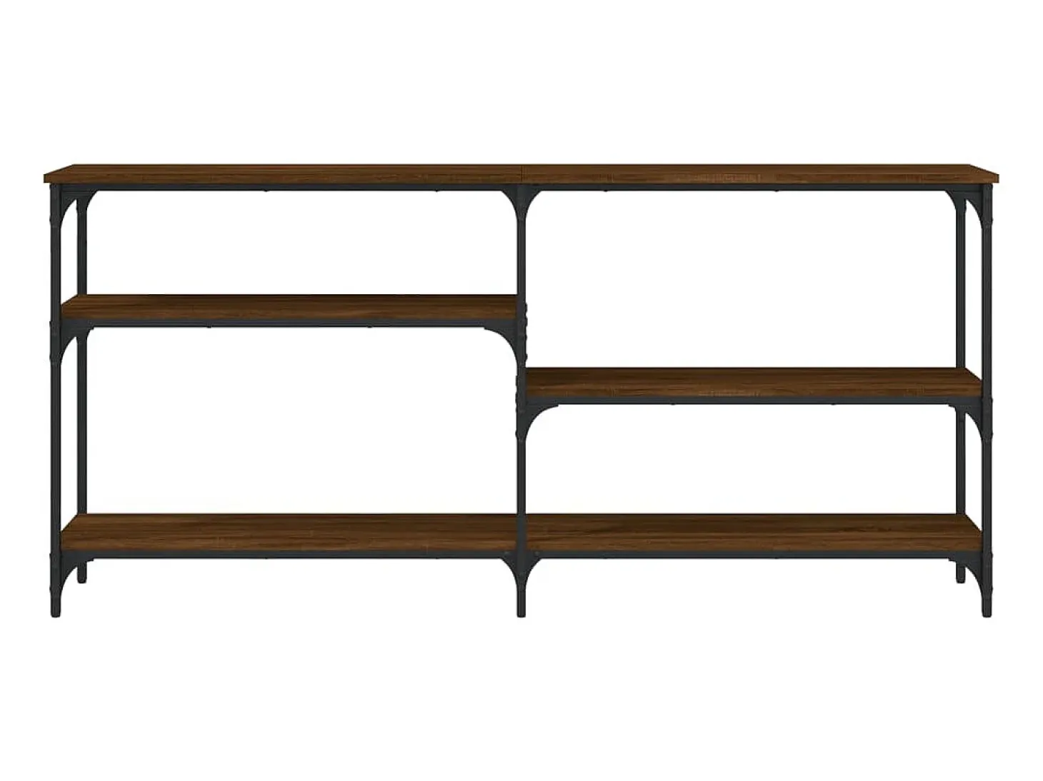 Mesa consola madera de ingeniería marrón roble 160x29x75 cm ES690875