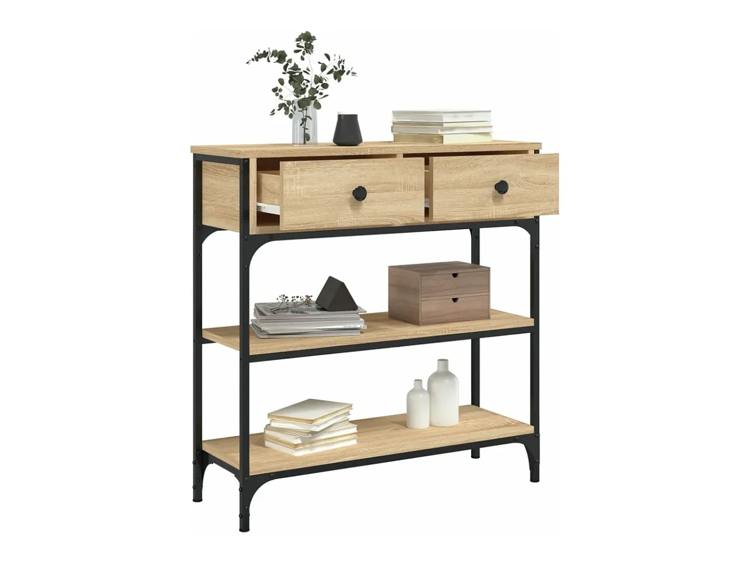 Mesa consola madera de ingeniería roble Sonoma 72,5x25x75 cm ES960127