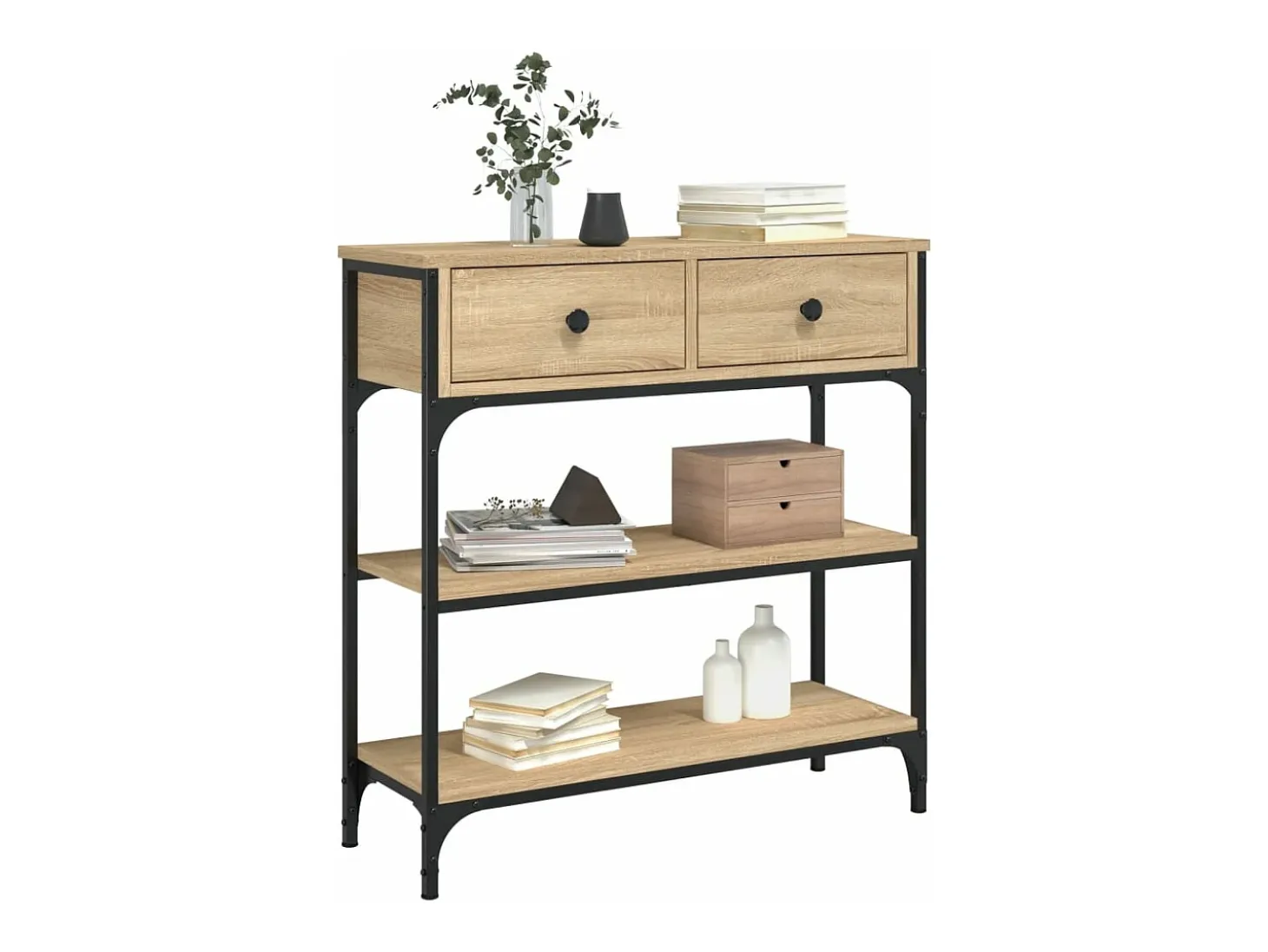 Mesa consola madera de ingeniería roble Sonoma 72,5x25x75 cm ES960127