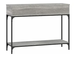 Mesa consola madera de ingeniería gris Sonoma 100x30,5x75 cm