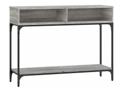 Mesa consola madera de ingeniería gris Sonoma 100x30,5x75 cm