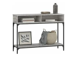Mesa consola madera de ingeniería gris Sonoma 100x30,5x75 cm