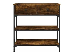 Mesa consola madera de ingeniería roble ahumado 72,5x25x75 cm