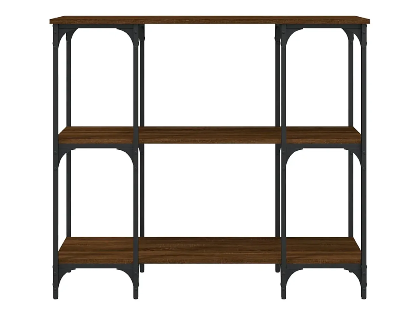 Mesa consola madera de ingeniería marrón roble 102x35x90 cm ES911358