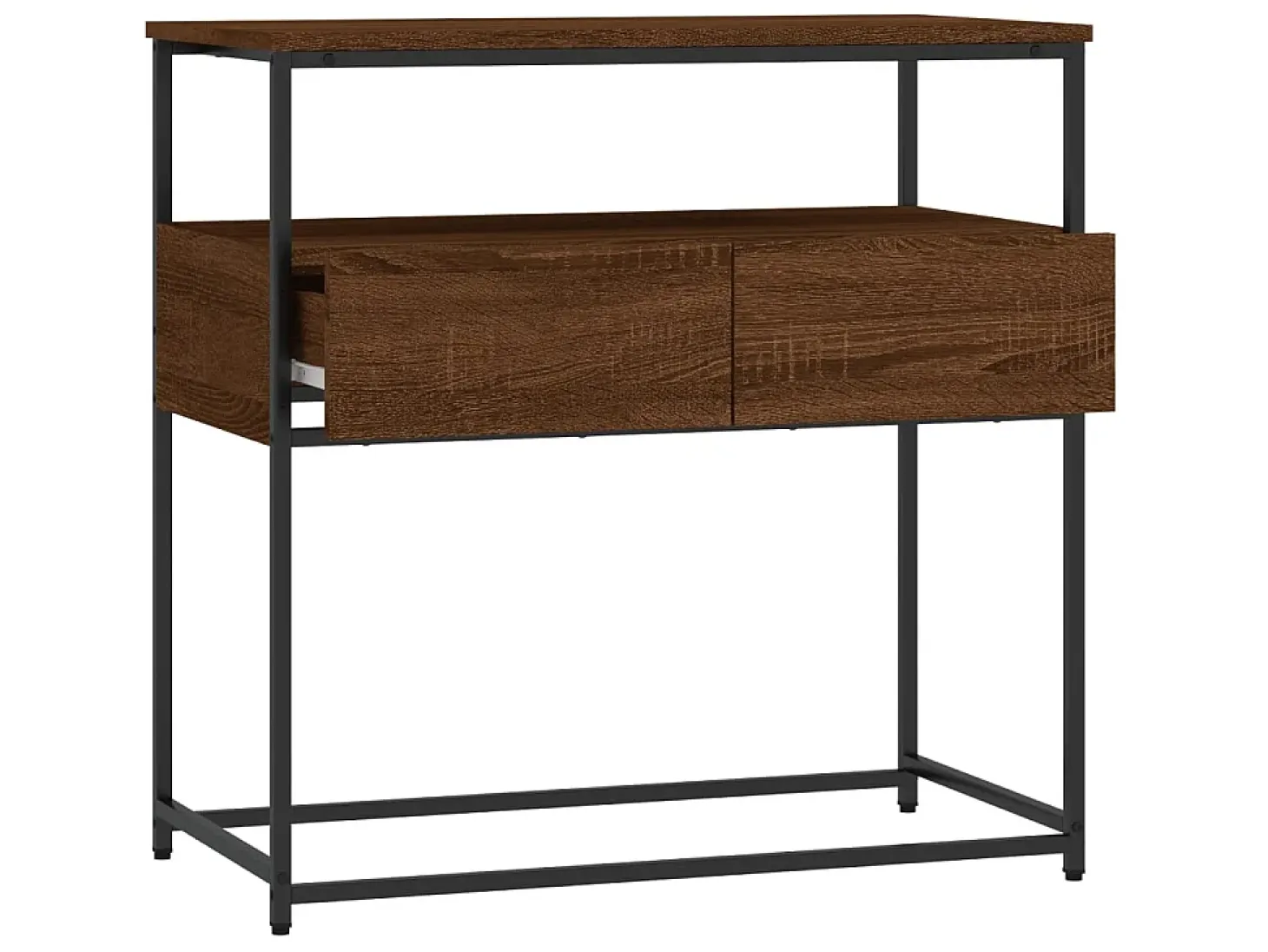 Mesa consola madera de ingeniería marrón roble 75x40x75 cm ES442125