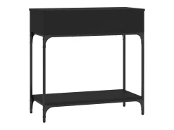 Mesa consola madera de ingeniería negro 75x34,5x75 cm