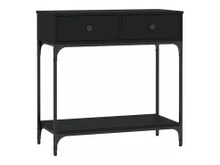 Mesa consola madera de ingeniería negro 75x34,5x75 cm