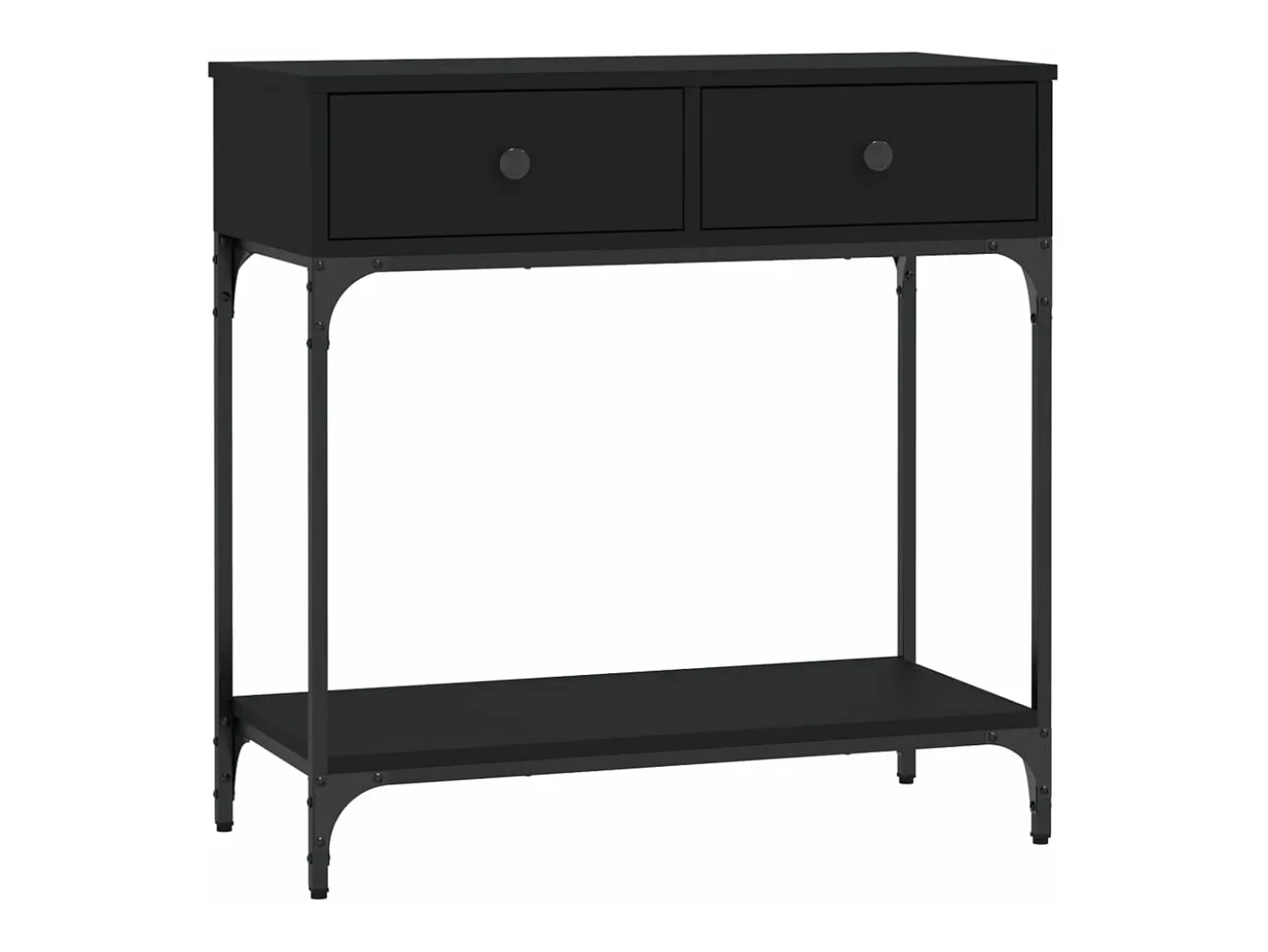 Mesa consola madera de ingeniería negro 75x34,5x75 cm