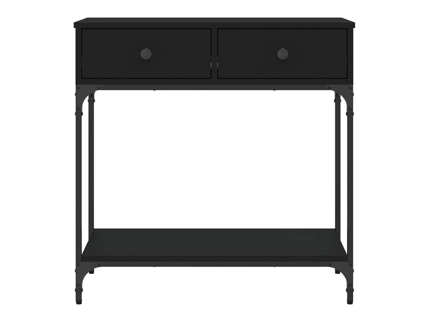 Mesa consola madera de ingeniería negro 75x34,5x75 cm