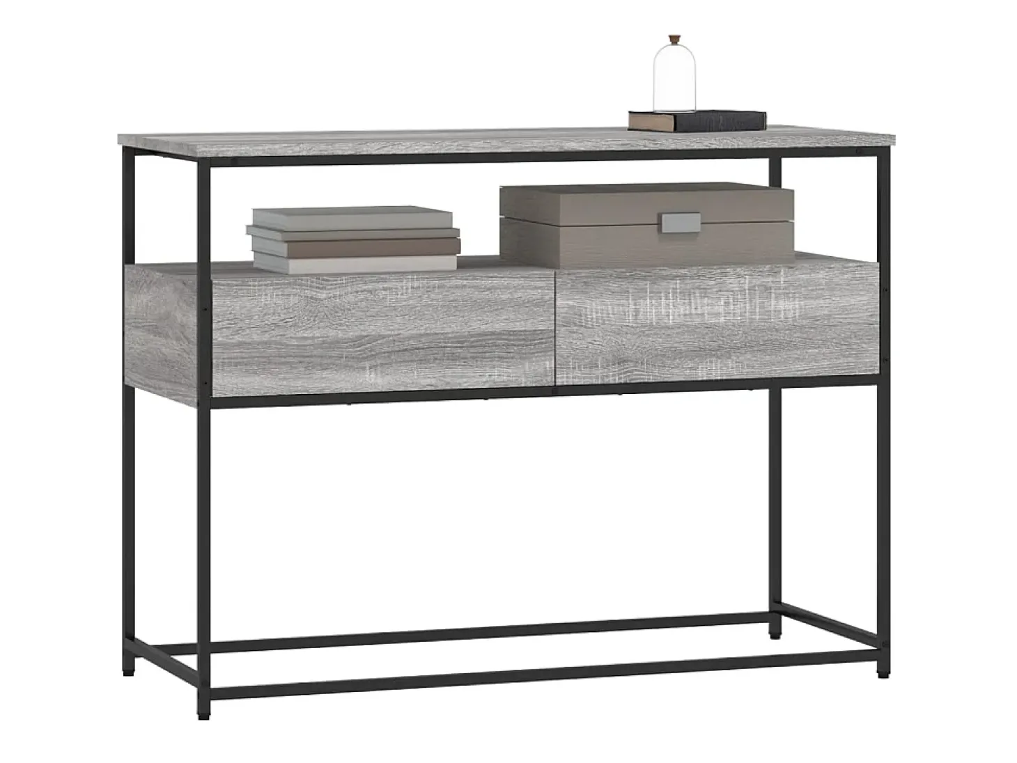 Mesa consola madera de ingeniería gris Sonoma 100x40x75 cm ES338146