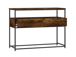 Mesa consola madera de ingeniería roble ahumado 100x40x75 cm ES642996