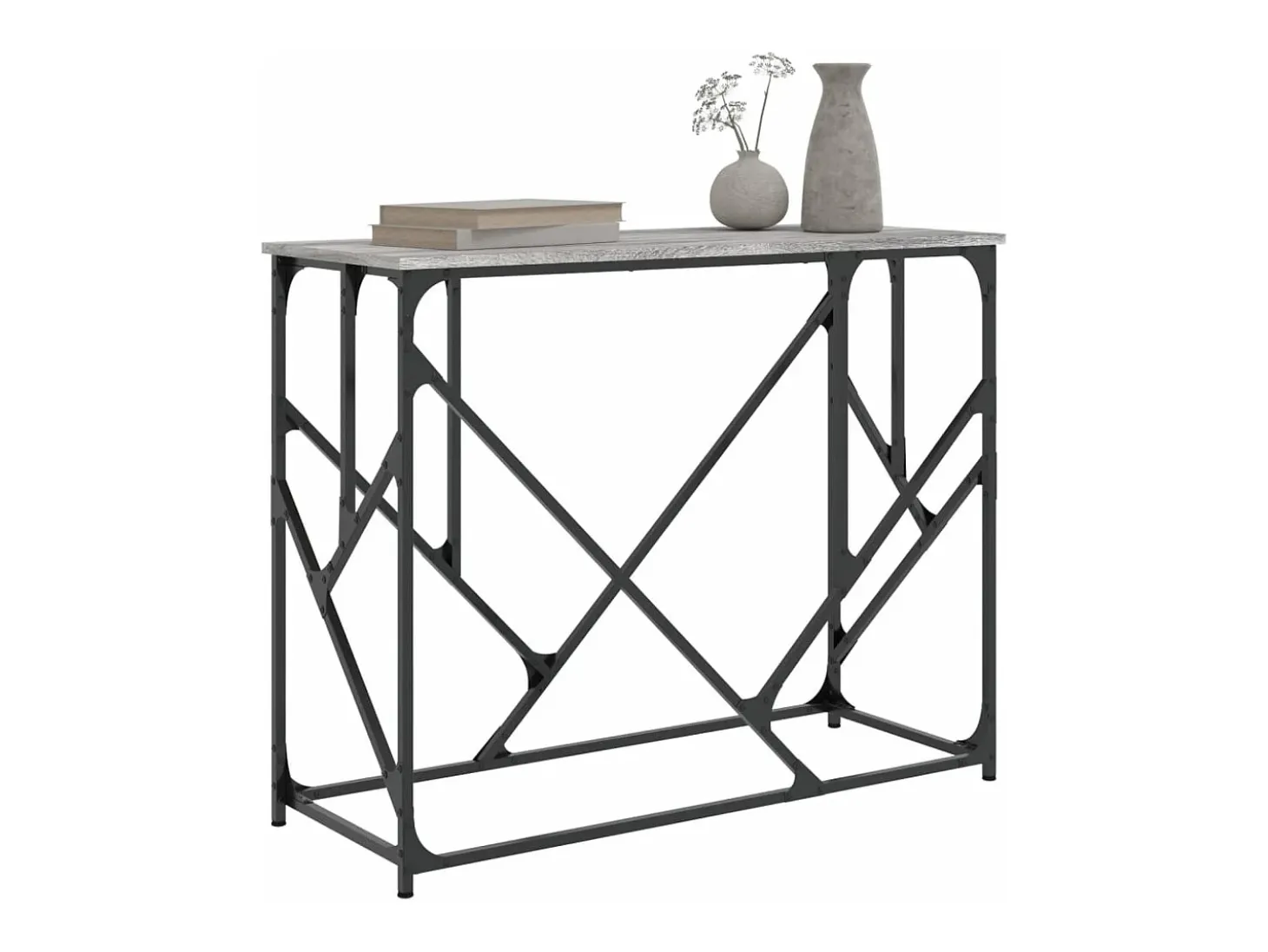 Mesa consola madera de ingeniería gris Sonoma 100x40x80 cm