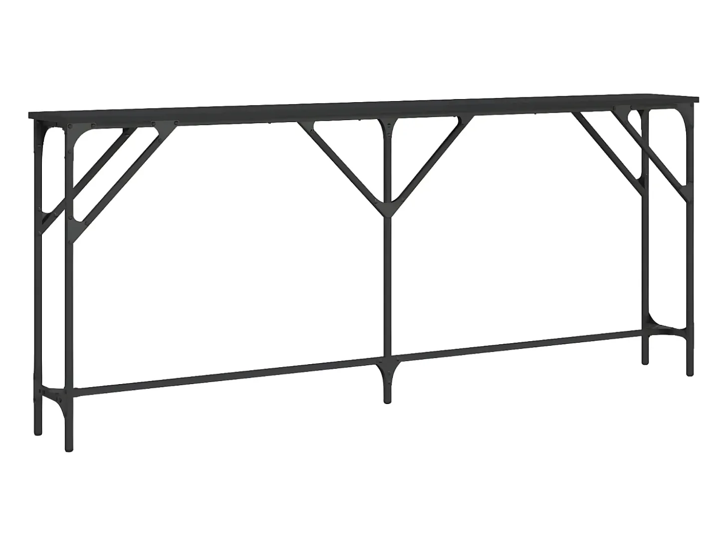 Mesa consola madera de ingeniería negro 180x23x75 cm ES243005