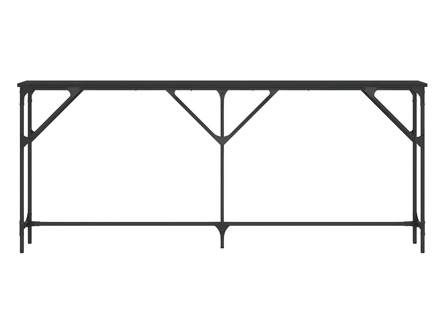 Mesa consola madera de ingeniería negro 180x23x75 cm ES243005