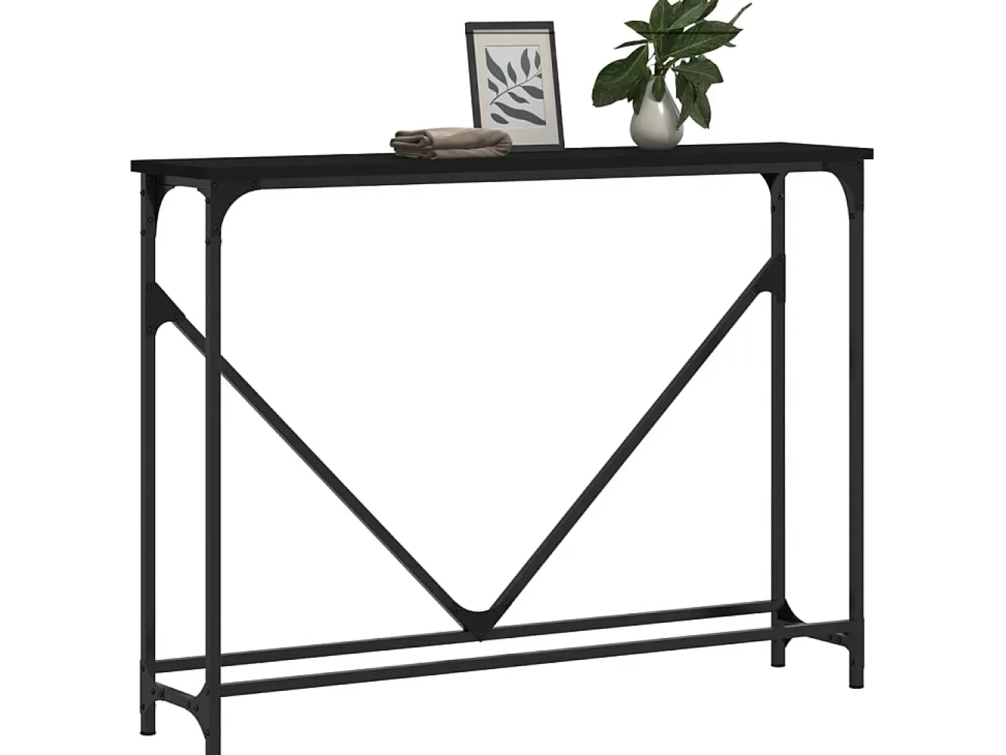 Mesa consola madera de ingeniería negra 102x22,5x75 cm ES285299