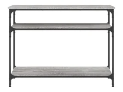 Mesa consola madera de ingeniería gris Sonoma 100x29x75 cm