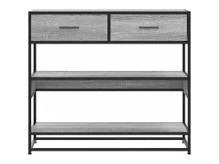 Mesa consola madera de ingeniería gris Sonoma 90x35x80 cm