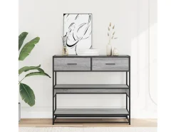 Mesa consola madera de ingeniería gris Sonoma 90x35x80 cm