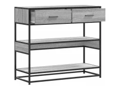 Mesa consola madera de ingeniería gris Sonoma 90x35x80 cm