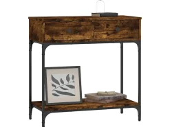 Mesa consola madera de ingeniería roble ahumado 75x34,5x75 cm ES132050