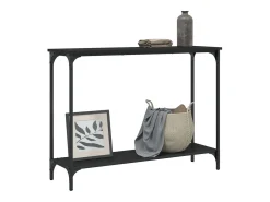 Mesa consola madera de ingeniería negra 101x30,5x75 cm
