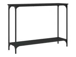 Mesa consola madera de ingeniería negra 101x30,5x75 cm