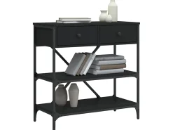 Mesa consola madera de ingeniería negro 75x34,5x75 cm ES777071