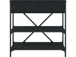 Mesa consola madera de ingeniería negro 75x34,5x75 cm ES777071