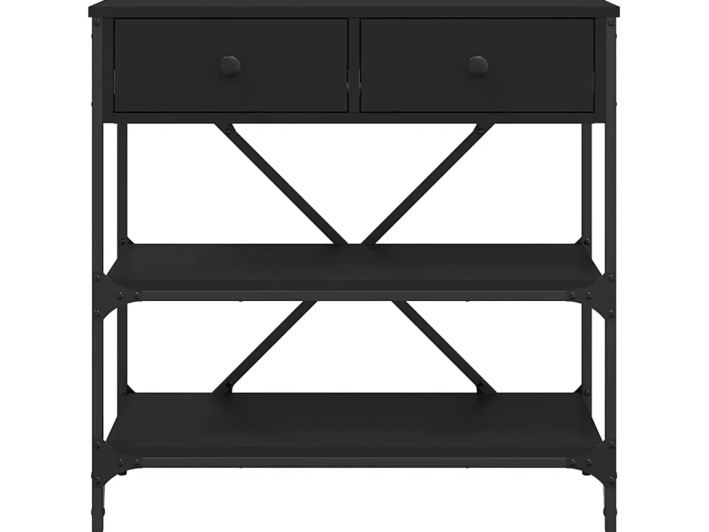 Mesa consola madera de ingeniería negro 75x34,5x75 cm ES777071