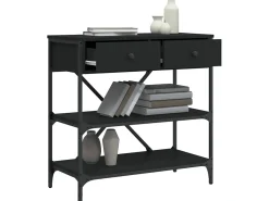 Mesa consola madera de ingeniería negro 75x34,5x75 cm ES777071