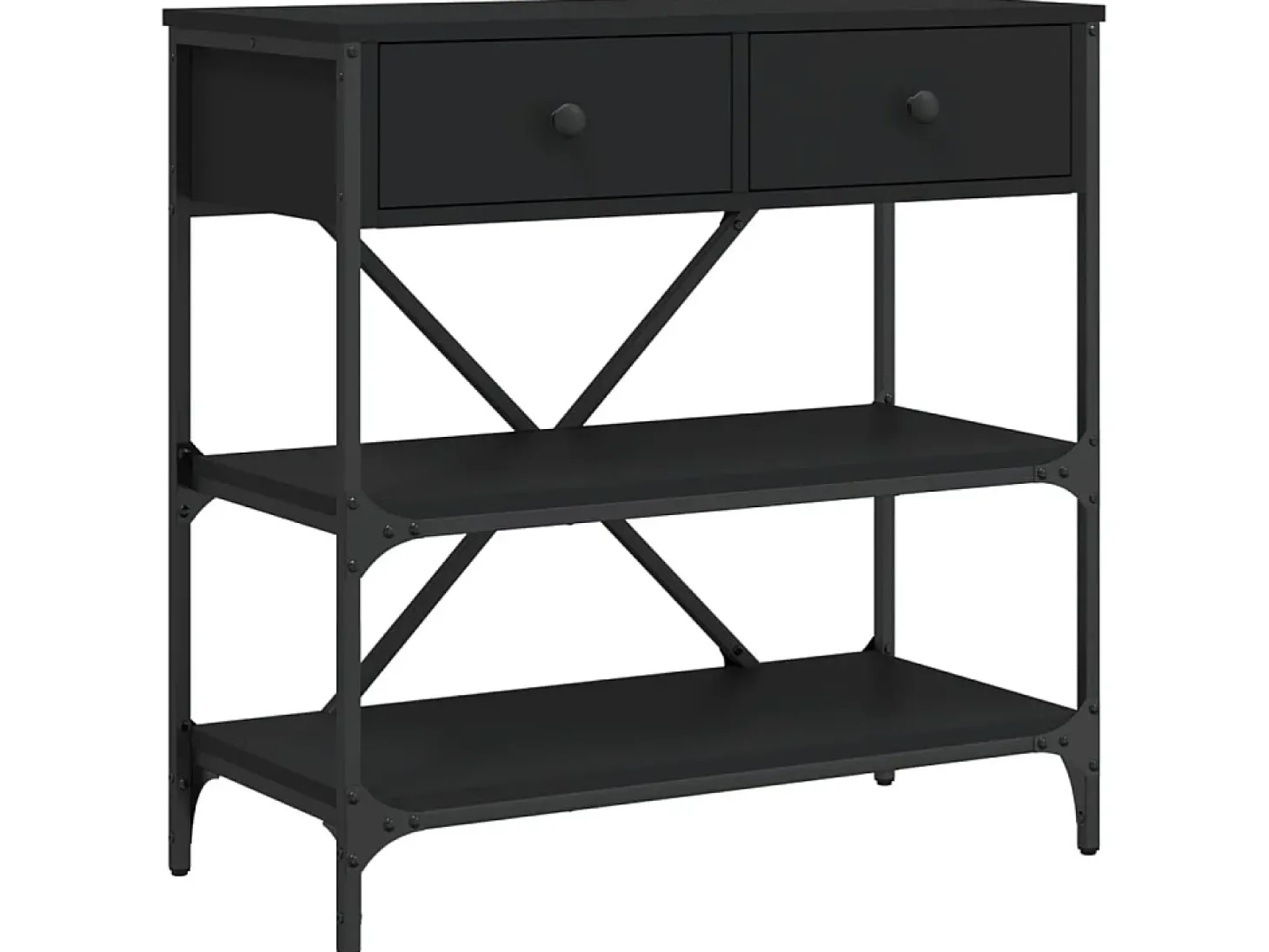 Mesa consola madera de ingeniería negro 75x34,5x75 cm ES777071