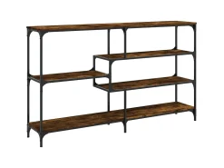 Mesa consola madera de ingeniería roble ahumado 160x32x95 cm ES645977