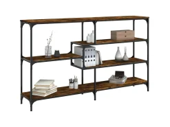 Mesa consola madera de ingeniería roble ahumado 160x32x95 cm ES645977