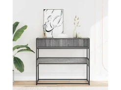 Mesa consola madera de ingeniería gris Sonoma 90x35x80 cm