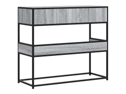 Mesa consola madera de ingeniería gris Sonoma 90x35x80 cm