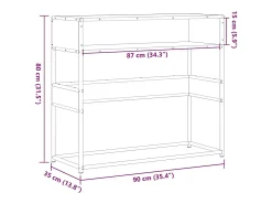 Mesa consola madera de ingeniería gris Sonoma 90x35x80 cm