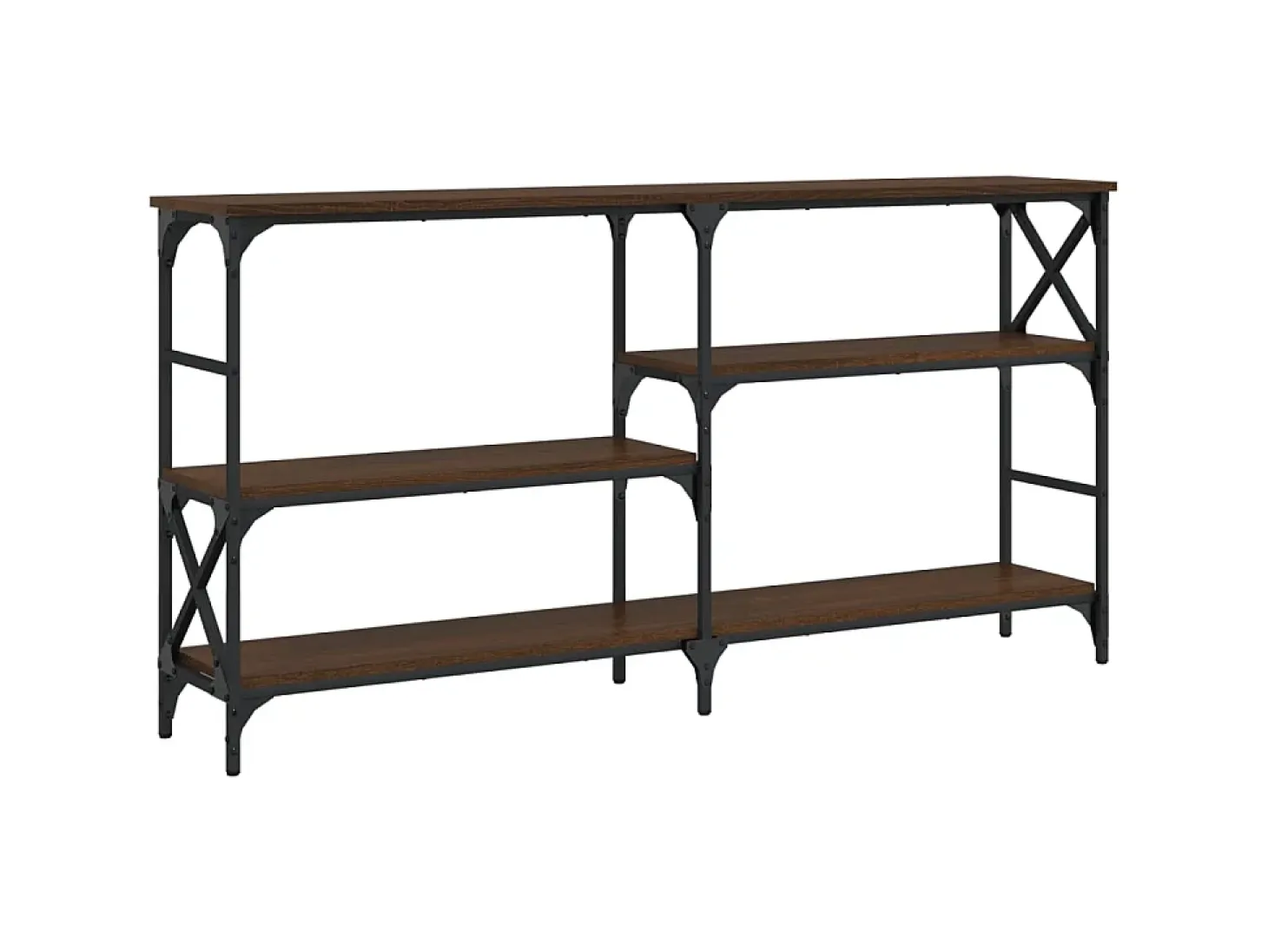 Mesa consola madera de ingeniería marrón roble 150x29x76,5 cm ES539501