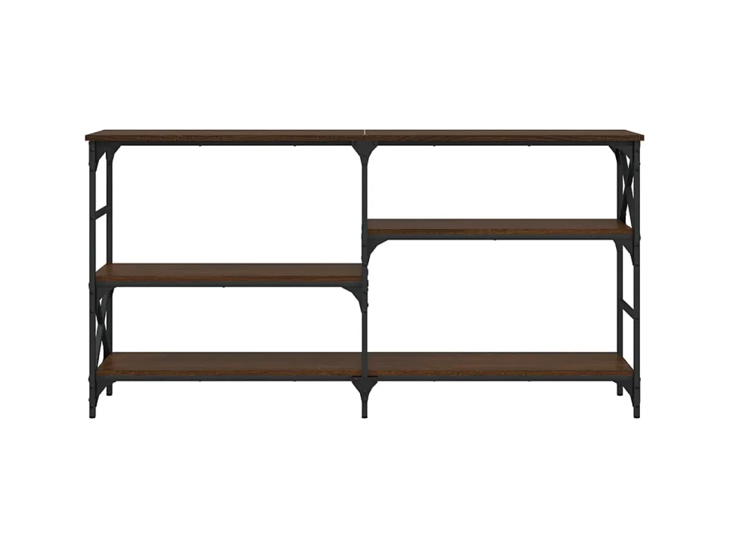 Mesa consola madera de ingeniería marrón roble 150x29x76,5 cm ES539501