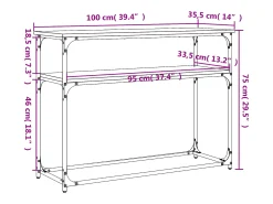 Mesa consola madera de ingeniería roble Sonoma 100x35,5x75 cm