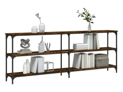 Mesa consola madera de ingeniería roble ahumado 200x29x75 cm ES566172
