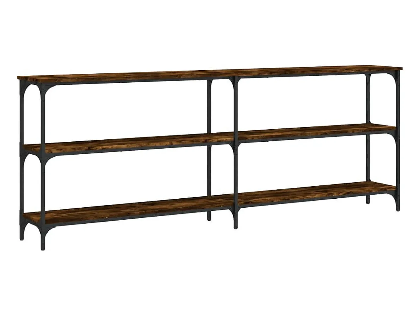 Mesa consola madera de ingeniería roble ahumado 200x29x75 cm ES566172