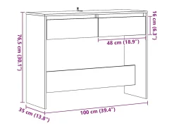 Mesa consola madera ingeniería madera envejecida 100x35x76,5 cm