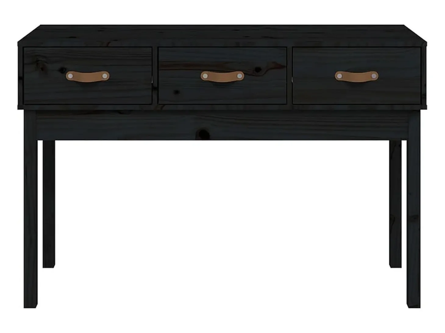 Mesa consola madera maciza de pino negro 114x40x75 cm