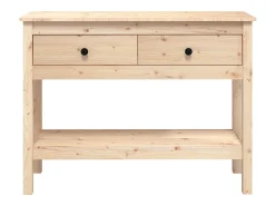 Mesa consola madera maciza de pino 100x35x75 cm