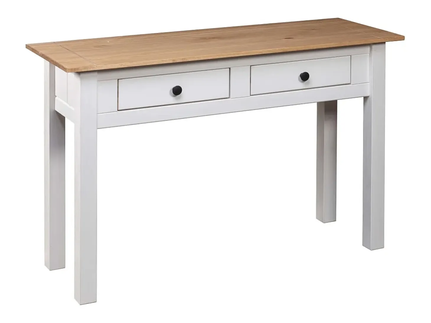 Mesa consola madera maciza pino Panamá blanco 110x40x72cm
