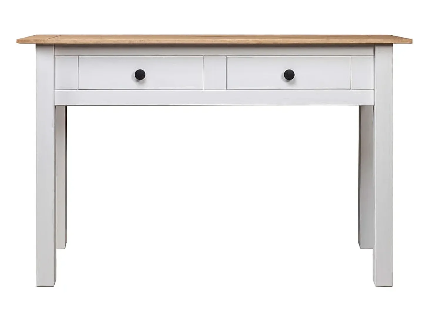 Mesa consola madera maciza pino Panamá blanco 110x40x72cm