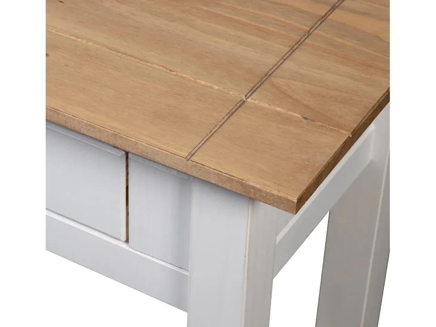 Mesa consola madera maciza pino Panamá blanco 110x40x72cm