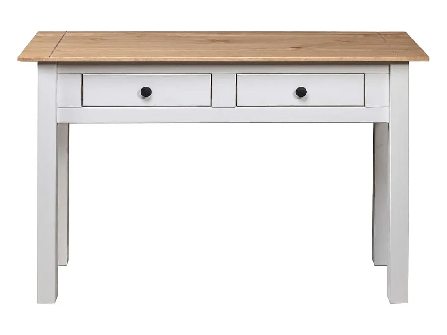 Mesa consola madera maciza pino Panamá blanco 110x40x72cm