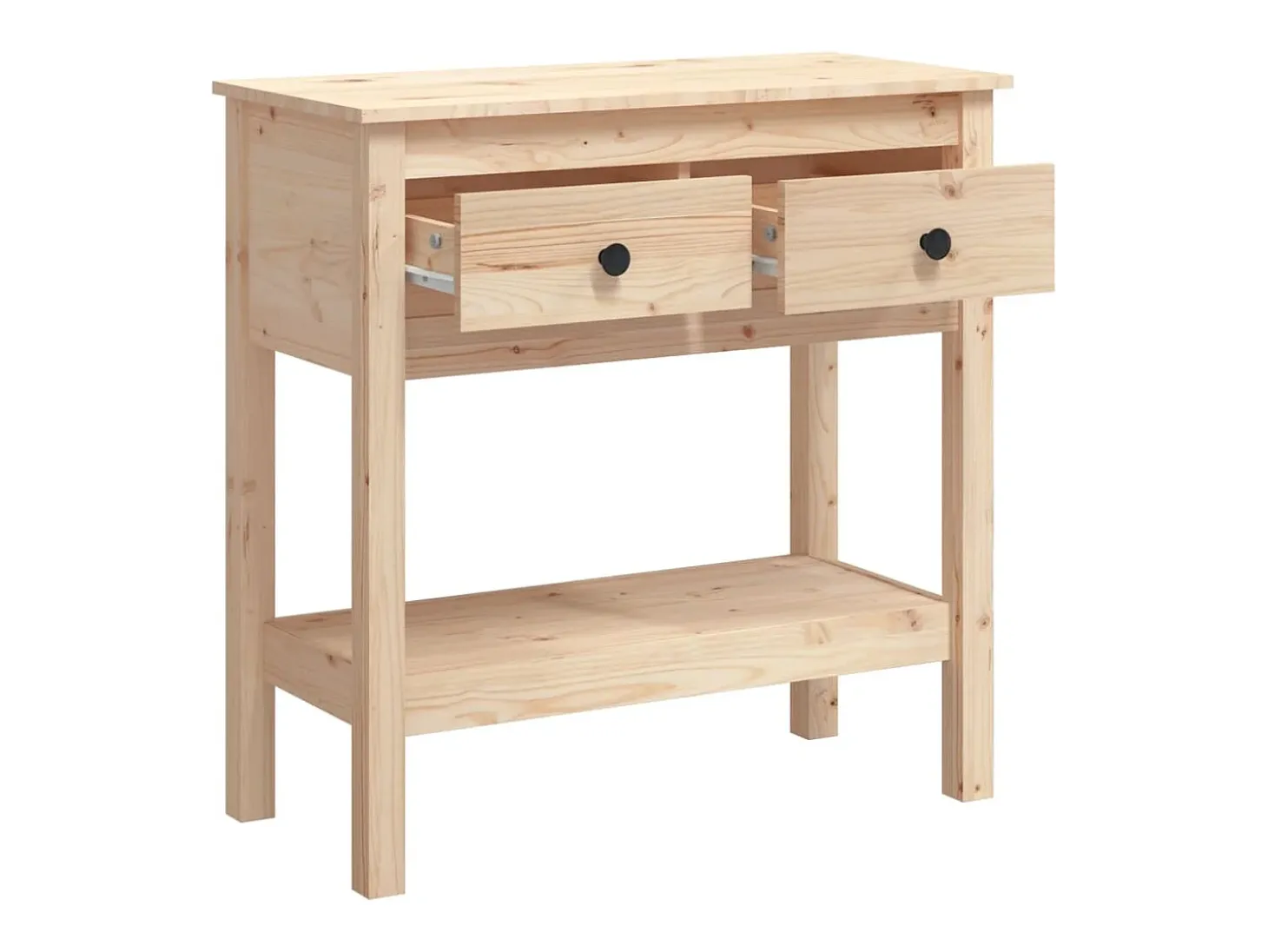 Mesa consola madera maciza de pino 75x35x75 cm